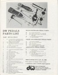 DW foot pedal Catalogue